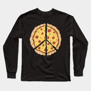 Peace Of Pizza Italian Food Lover Design Long Sleeve T-Shirt